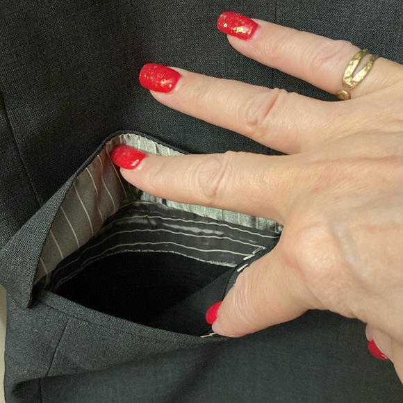 H&M men’s wool gray two button front jacket / blazer full lined  6 pockets 38R - Picture 5 of 15